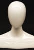 Abstract female egghead mannequin display made of fiberglass with a high gloss finish and shoulder base for retail accessories. - Image 1 of 0