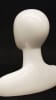 Abstract female egghead mannequin display made of fiberglass with a high gloss finish and shoulder base for retail accessories. - Image 2 of 0