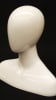 Abstract female egghead mannequin display made of fiberglass with a high gloss finish and shoulder base for retail accessories. - Image 3 of 0