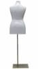 Professional plus size female torso dress form in glossy white fiberglass with included display base. - Image 4 of 0