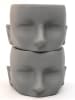 Set of four gunmetal gray female split face forms made of fiberglass for stackable retail sunglasses display. - Image 2 of 0