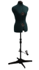 Adjustable green female dress form with 11 total adjustment dials and height-adjustable base for sewing and retail display. - Image 1 of 0