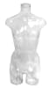 Clear transparent female torso form retail display mannequin for showcasing tops swimwear and apparel in modern store setups - Image 2 of 0