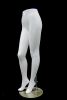 Female mannequin legs in a classic pose with a satin white finish and a stable display base for retail fashion merchandising. - Image 2 of 0