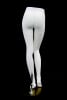 Female mannequin legs in a classic pose with a satin white finish and a stable display base for retail fashion merchandising. - Image 3 of 0