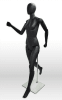 Fully posable female mannequin in matte black finish for flexible retail clothing and fashion display - Image 1 of 0