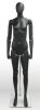 Fully posable female mannequin in matte black finish for flexible retail clothing and fashion display - Image 3 of 0