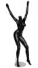 Matte Black Headless Female Mannequin with Arms Up - Image 1 of 0