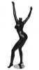 Matte Black Headless Female Mannequin with Arms Up - Image 2 of 0