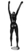 Matte Black Headless Female Mannequin with Arms Up - Image 3 of 0