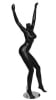 Matte Black Headless Female Mannequin with Arms Up - Image 4 of 0