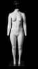 Plus size female ghost mannequin in matte white fiberglass with removable sections and rolling base for invisible apparel photography - Image 1 of 0