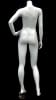 Petite glossy white headless female mannequin in a pose with hand on hip and bent leg, made of fiberglass with a metal base. - Image 3 of 0