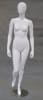 Egghead matte white female mannequin with right leg raised in modern display pose - Image 2 of 0