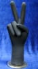 Flexible posable black fabric hand display with round metal base - Image 2 of 0