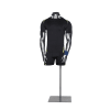 Silver fiberglass 3/4 female torso display on a matching base for retail clothing presentations. - Image 6 of 0