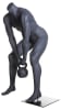 Headless grey male mannequin in kettlebell squatting pose for fitness apparel and gym retail display - Image 3 of 0