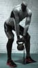 Headless grey male mannequin in kettlebell squatting pose for fitness apparel and gym retail display - Image 4 of 0