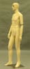 Fleshtone flexible male mannequin with adjustable arms at the elbows and a dual-rod support base for retail clothing display. - Image 2 of 0