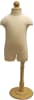 Infant baby body form for 6-month-old clothing featuring jersey covered foam and a round natural wooden base. - Image 1 of 0