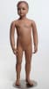 Realistic fiberglass child mannequin with molded hair featuring a round metal base and detachable arms. - Image 1 of 0