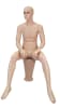 Realistic male mannequin seated with arms on knees for retail clothing and lifestyle display - Image 1 of 0