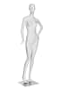 Female abstract mannequin in standing pose with bent arm, matte white fiberglass finish – ideal for fashion retail and boutique display - Image 2 of 0