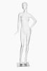 Female abstract mannequin in standing pose with bent arm, matte white fiberglass finish – ideal for fashion retail and boutique display - Image 3 of 0