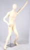 Tan jersey covered flexible male mannequin for adjustable retail clothing display and merchandising - Image 1 of 0