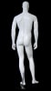 Muscular male egghead mannequin in glossy white fiberglass with abstract ears and a square metal base. - Image 3 of 0
