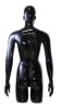 Matte Black 3/4 Torso Female Mannequin with Trendy Head - Image 2 of 0