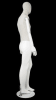 Linen mixed fabric male mannequin with matte white fiberglass body, bendable wooden arms, and bent right leg pose - Image 4 of 0
