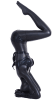 Female yoga mannequin in a headstand pose made of matte black fiberglass with an abstract egghead. - Image 2 of 0