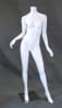 Headless female mannequin in a natural pose with arms bent at the elbows, featuring a chrome base and two support rods for shoe displays. - Image 1 of 0