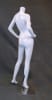 Glossy white headless female mannequin in a standing pose with bent elbows on a chrome base with ankle and foot support rods. - Image 2 of 0