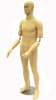 Flexible arms male mannequin in a flesh tone finish with a tempered glass base and dual support rods for retail or museum display. - Image 3 of 0
