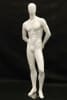 Gloss White Egghead Male Mannequin with arms behind back - Image 1 of 0
