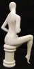 Seated egghead female white mannequin for retail clothing display and fashion merchandising - Image 3 of 0