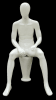 Egghead glossy white male sitting mannequin for retail clothing display and fashion merchandising - Image 1 of 0