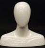 Male Display Head in Glossy White.  Has an egghead and shoulders.  Perfect for displaying hats and scarves. - Image 1 of 0