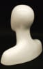 Male Display Head in Glossy White.  Has an egghead and shoulders.  Perfect for displaying hats and scarves. - Image 2 of 0