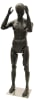 posable male mannequin in black fabric finish positioned in dynamic pose for retail display - Image 2 of 0