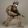 posable male mannequin in black fabric finish positioned in dynamic pose for retail display - Image 6 of 0