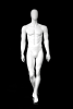 Egghead muscular male mannequin in matte white for fitness apparel and retail clothing display - Image 1 of 0