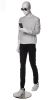 Abstract male mannequin in a matte white fiberglass finish holding a cell phone prop on a stable glass base. - Image 3 of 0