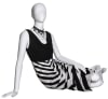 Sleek female fiberglass mannequin in a matte white finish standing on a sturdy metal base. - Image 2 of 0