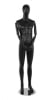 Matte Black Male Egghead Mannequin Posable Arms - Image 2 of 0