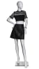Stylish female fiberglass mannequin in a hands-on-hips pose with a matte white finish and metal base. - Image 3 of 0