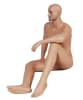 Manny male sitting mannequin in white fiberglass with a sleek, casual pose and no base required. - Image 1 of 0
