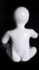 Sitting glossy white toddler mannequin with abstract egghead made of fiberglass for retail store display. - Image 2 of 0